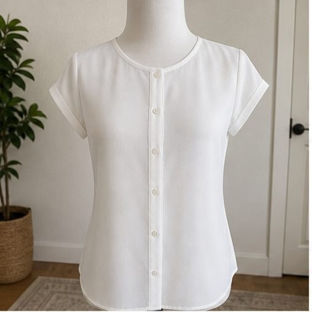White Button Blouse
